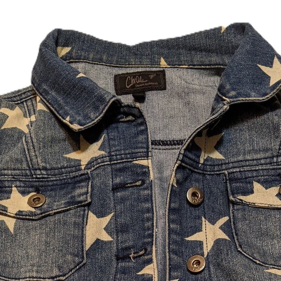 Chiole Denim Architect Cropped Jacket Girls Size M - Picture 2 of 7